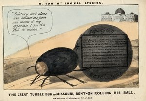 Le grand bousier du Missouri : Benton roulant sa boule, 1837 - American School