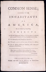 Page de titre de Common Sense par Thomas Paine 1776