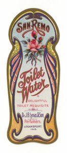 Étiquette Eau de Toilette, San Remo