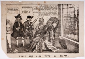 Oncle Sam malade de la grippe, 1837 - American School