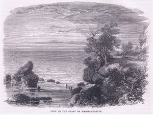 Vue de la côte du Massachusetts 1644, illustration de l