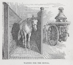 En attendant le signal (lithographie) - American School