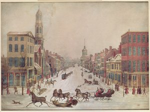 Hiver à Wall Street, 1834 - American School