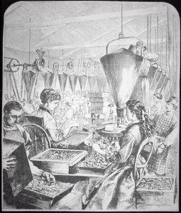 Femmes travaillant dans une usine de munitions, Bridgeport, Connecticut (gravure) - American School