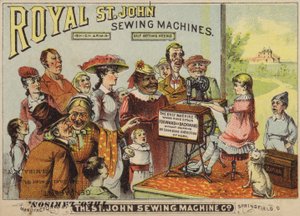 Jeune fille travaillant à une machine à coudre
