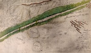 Carte topographique du champ de bataille de Little Big Horn