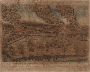 Les Batailles de Lexington et Concord : Planche I, La Bataille de Lexington, 19 avril 1775. Planche II, Vue de la ville de Concord. Planche III : L