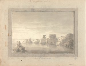 Vues en Angleterre, Écosse et Pays de Galles : Ruines du château de Dunbar, HG/Tour en Écosse