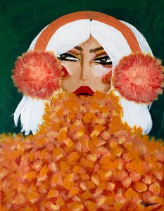 Cache-oreilles orange glamour - Amy Straley