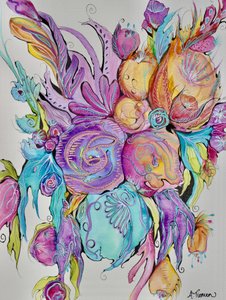 Fleurs fantaisistes et colorées