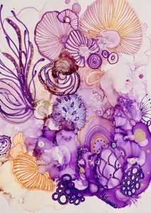 Fleur fantaisie violet et or - Amy Tieman