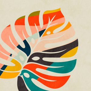 Feuilles de monstera colorées