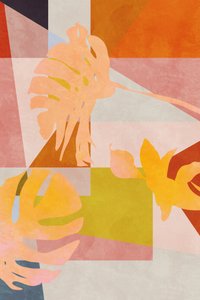 Feuilles géométriques de style Bauhaus organique