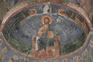 Christ en majesté, Sauveur du monde, XIIe siècle - Ancient Russian frescos
