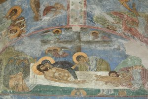La Mise au tombeau du Christ, 12e siècle - Ancient Russian frescos