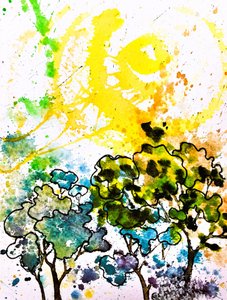 Forêt abstraite colorée