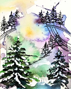 Une forêt hivernale haute en couleurs