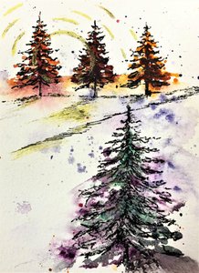 Lueur de la forêt hivernale