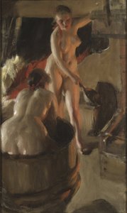 Filles de Dalécarlie prenant un bain par Anders Leonard Zorn