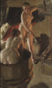 Filles de Dalarna prenant un bain, 1908