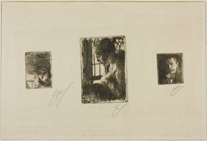 Tête de fille ; paysanne à la fenêtre ; Anders Zorn