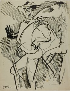Homme avec cheval - Anders Zorn