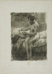Modèle lisant - Anders Leonard Zorn