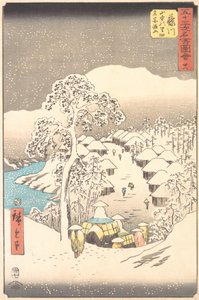 Fujikawa, un village dans les montagnes anciennement appelé Miyajiyama, 1855 - Ando Hiroshige