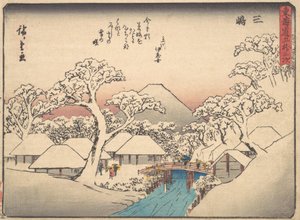 Mishima, de la série Cinquante-trois Stations de la Route Tokaido, vers 1838