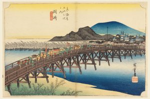 Okazaki, pont Tenshin, dans Les Cinquante-Trois Stations de la route Tokaido