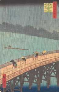 Averse soudaine sur le pont Shin-Ohashi et Atake, de la série