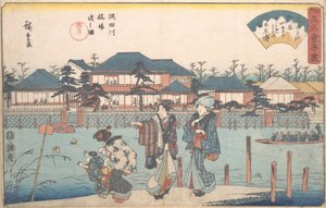 Sumidagawa Hashiba Watashi Zu Yanagiya, vers 1835-1842 - Ando Hiroshige