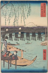 Toto, Ryogoku, de la série Trente-six vues du mont Fuji, 4e mois, année du Cheval 1858 - Ando Hiroshige