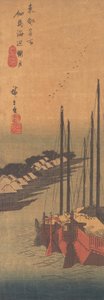 Tsukudajima no Oborozuki - Ando Hiroshige