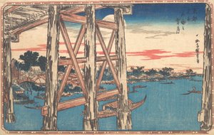 Crépuscule à Ryogoku Bridge