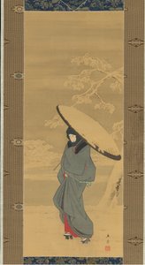 Femme marchant dans la neige, 1840s-début 1850s