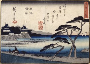 Tempête dégagée à Awazu - Ando or Utagawa Hiroshige