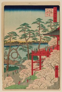 Salle Kiyomizu et étang Shinobazu à Ueno - Ando or Utagawa Hiroshige
