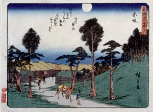 Série Kyoka Tokaido, Akasaka - Ando or Utagawa Hiroshige