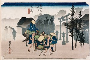 Brume matinale à Mishima, de la série "Les cinquante-trois stations du Tōkaidō"