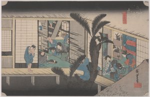 Scène à une auberge - Ando or Utagawa Hiroshige