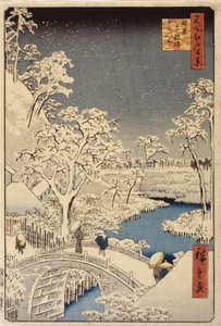 Pont Taiko et colline du coucher de soleil à Meguro - Ando or Utagawa Hiroshige