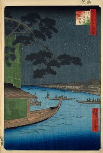 Le "Pin du succès" à la digue Onmaya, rivière Asakusa - Ando or Utagawa Hiroshige