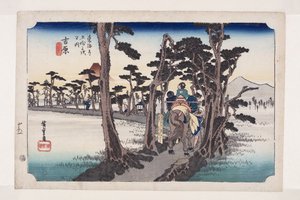 Yoshiwara : Mont Fuji à gauche (Yoshiwara, hidari Fuji)