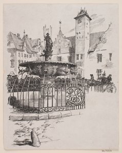 Illustration pour "Le 11 juin" (La Fontaine sur la Vieille Place)