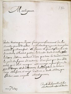 Lettre de Le Nôtre au Grand Condé