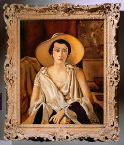Portrait de Madame Paul Guillaume avec un grand chapeau, vers 1928-29 (huile sur toile) (voir aussi 287565)