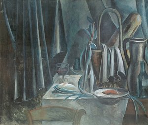 Nature morte avec corbeille à pain, cruche et verre à vin - Andre Derain