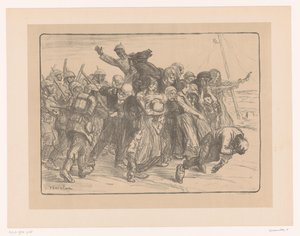 Citoyens chassés par des soldats - Andre Devambez