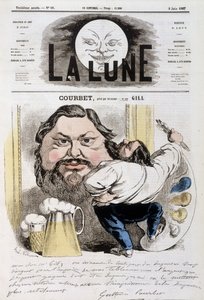 Caricature de Gustave Courbet - Illustration par André Gill (1840-1885) dans « La Lune » du 09/06/1867